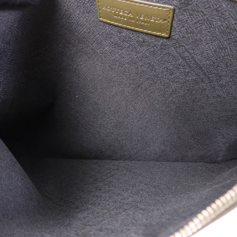 BOTTEGA VENETA 羊皮皮革Pouch銀扣手拿包-4