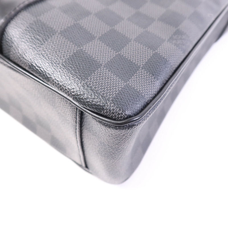 LOUIS VUITTON Damier Graphite Tadao MM銀扣手挽肩背兩用袋-10