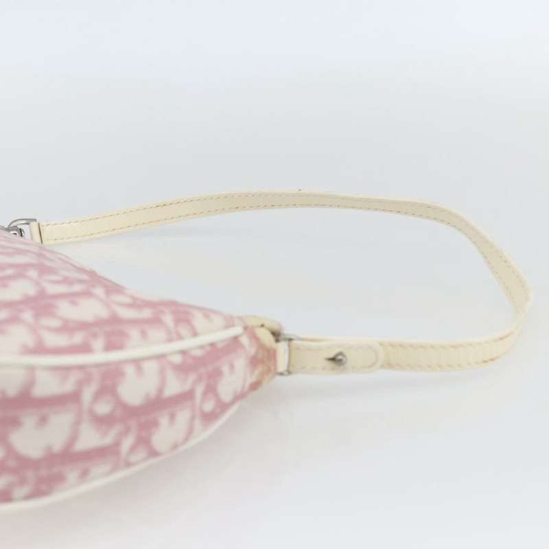 【日本直送】Christian Dior Trotter帆布馬鞍包 PVC粉紅銀色正品 TR77-7