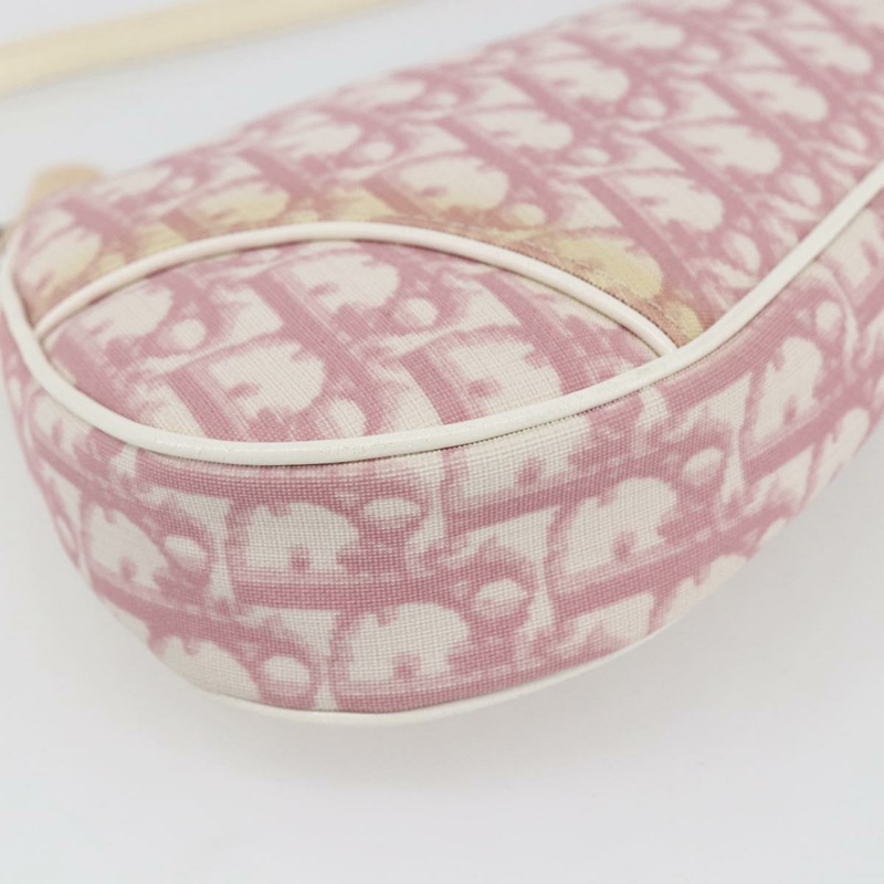 【日本直送】Christian Dior Trotter帆布馬鞍包 PVC粉紅銀色正品 TR77-10