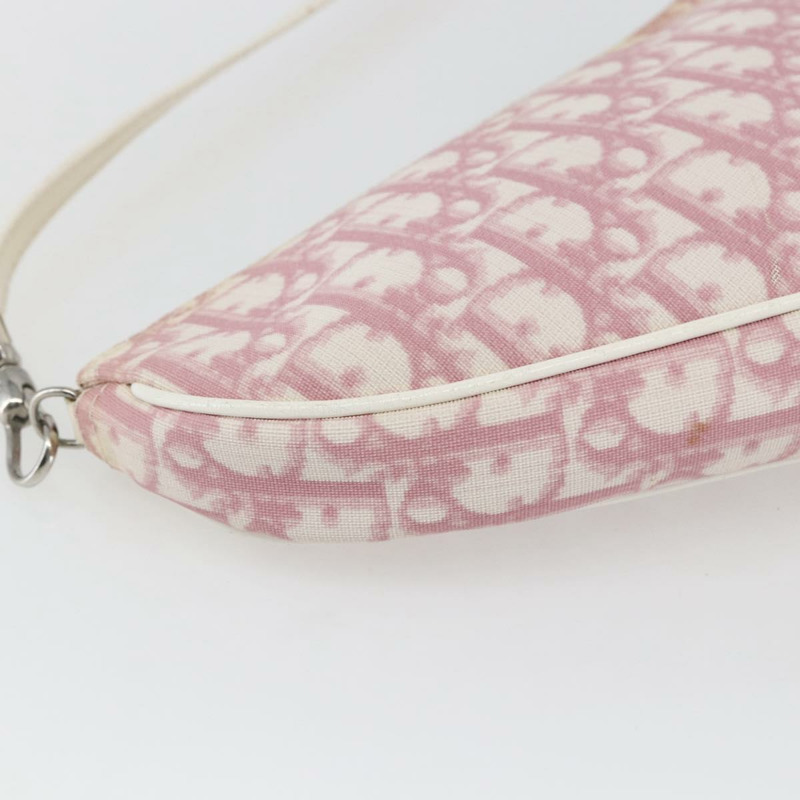 【日本直送】Christian Dior Trotter帆布馬鞍包 PVC粉紅銀色正品 TR77-12