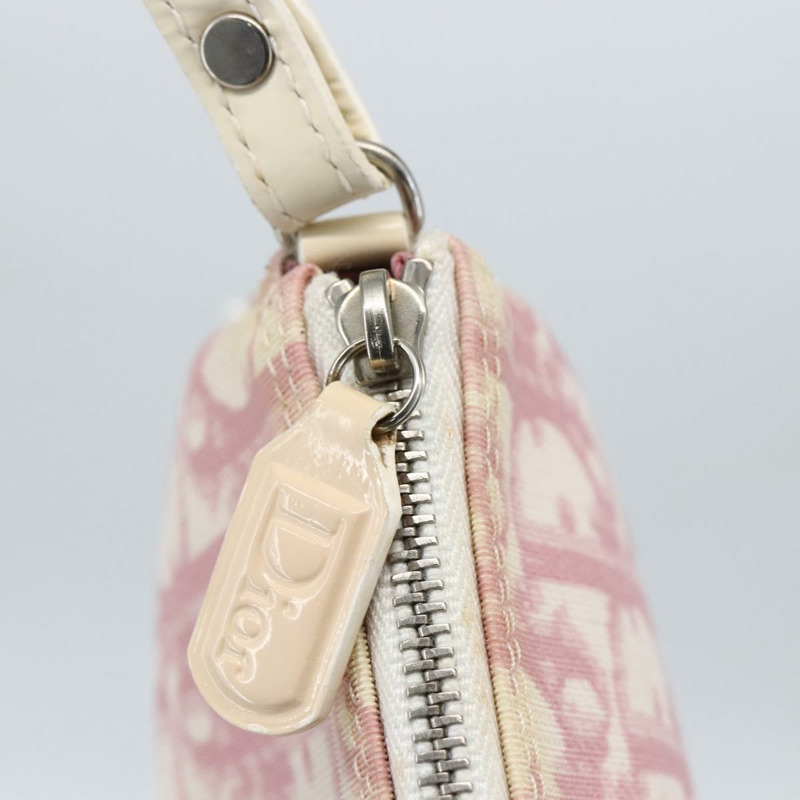 【日本直送】Christian Dior Trotter帆布馬鞍包 PVC粉紅銀色正品 TR77-14