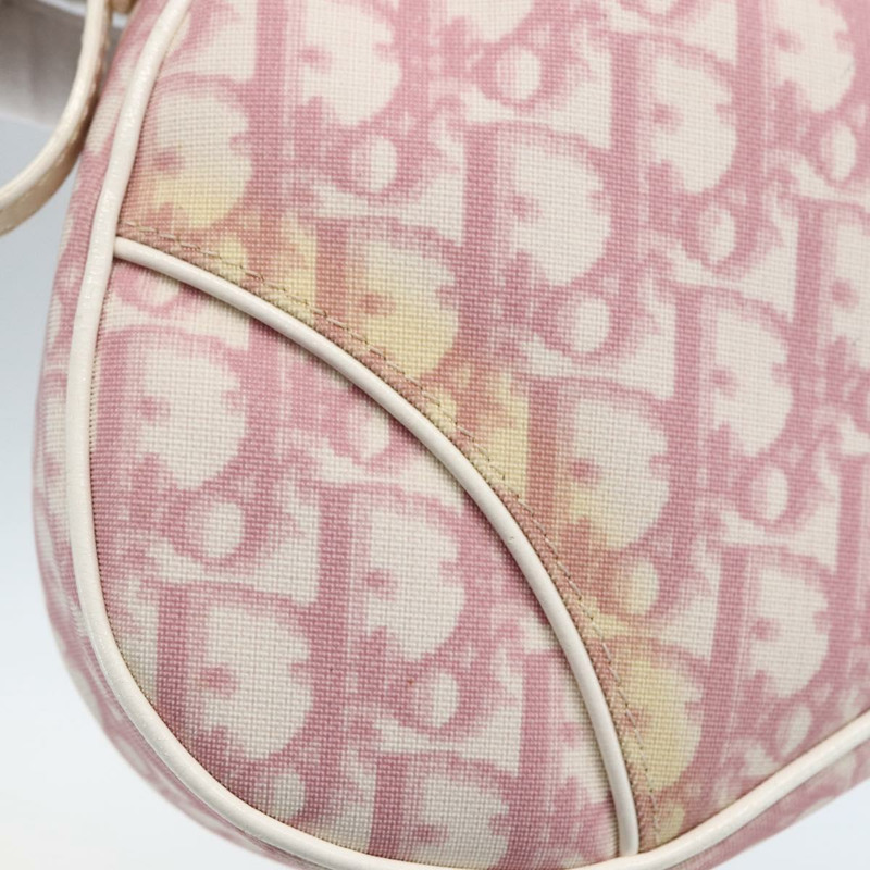 【日本直送】Christian Dior Trotter帆布馬鞍包 PVC粉紅銀色正品 TR77-15