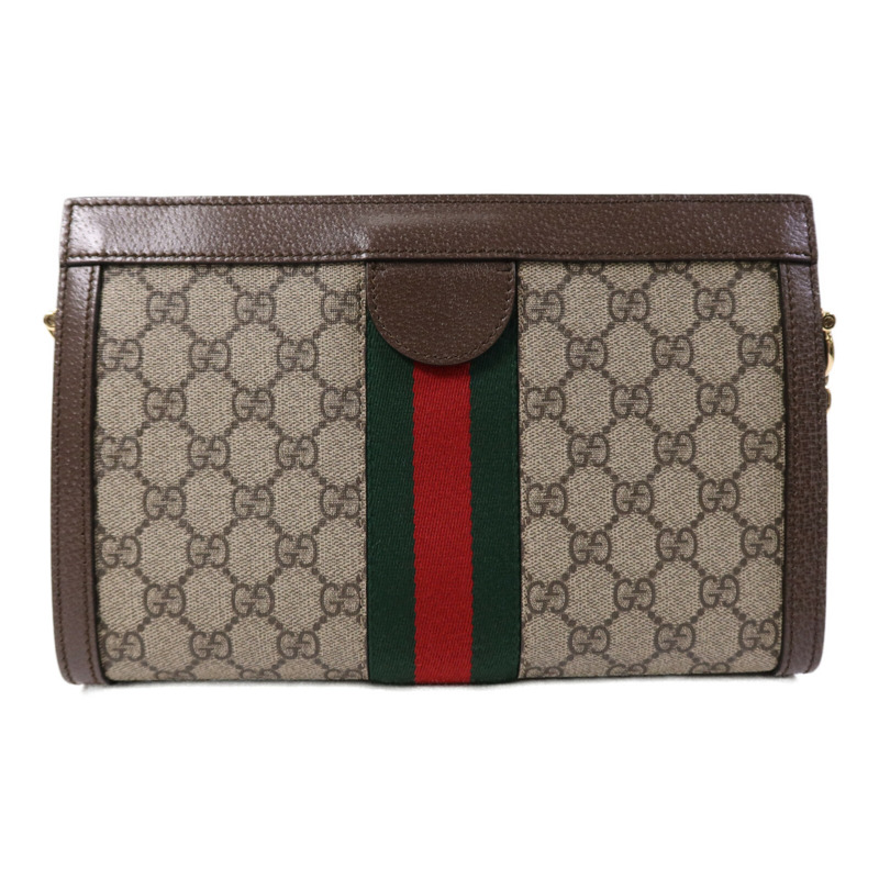 GUCCI 塗層帆布Ophldia GG金扣鏈帶肩背袋-1