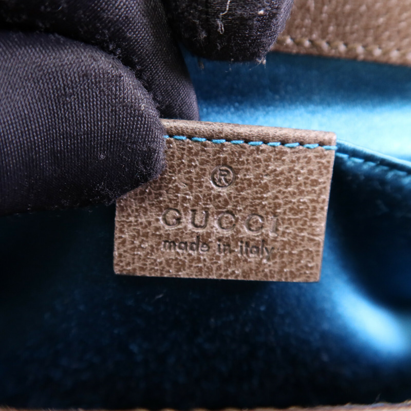 GUCCI 塗層帆布Ophldia GG金扣鏈帶肩背袋-5