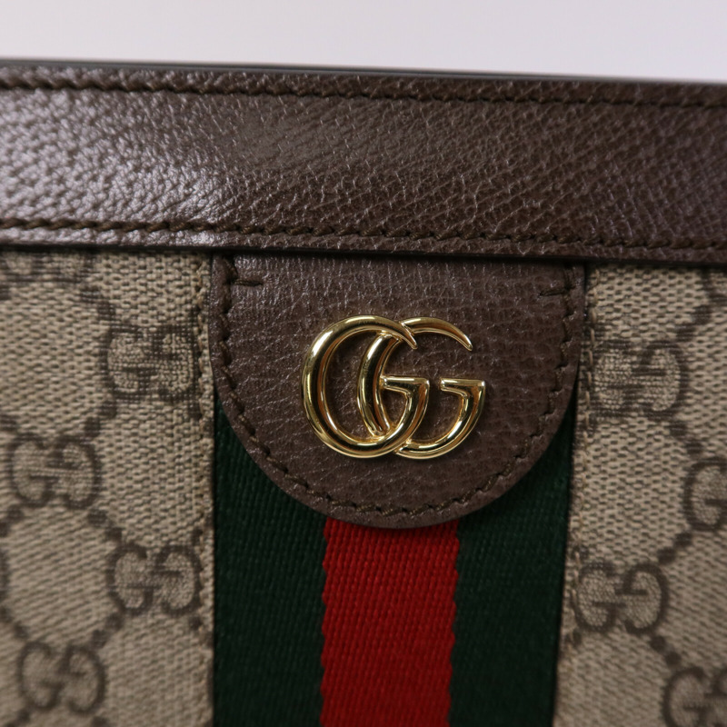 GUCCI 塗層帆布Ophldia GG金扣鏈帶肩背袋-6