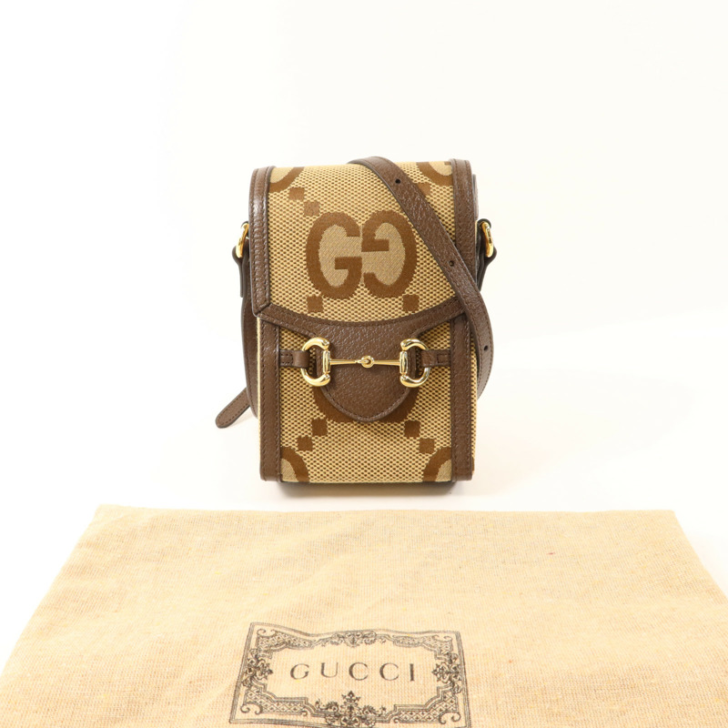 GUCCI 帆布1955 Horsebit Mini Shoulder Bag金扣肩背袋-8