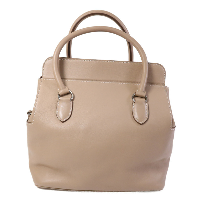 HERMES Swift皮革Toolbox 26銀扣手挽肩背兩用袋Argile-1