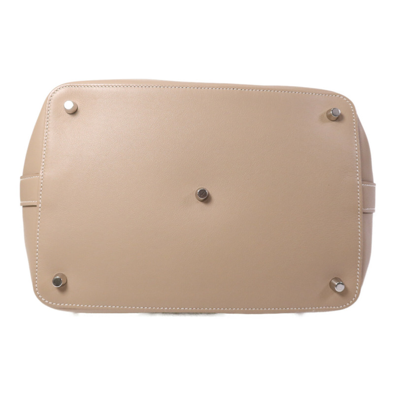 HERMES Swift皮革Toolbox 26銀扣手挽肩背兩用袋Argile-3