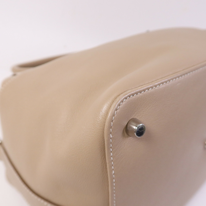 HERMES Swift皮革Toolbox 26銀扣手挽肩背兩用袋Argile-12