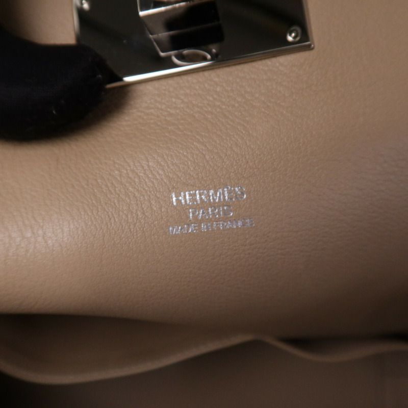 HERMES Swift皮革Toolbox 26銀扣手挽肩背兩用袋Argile-13