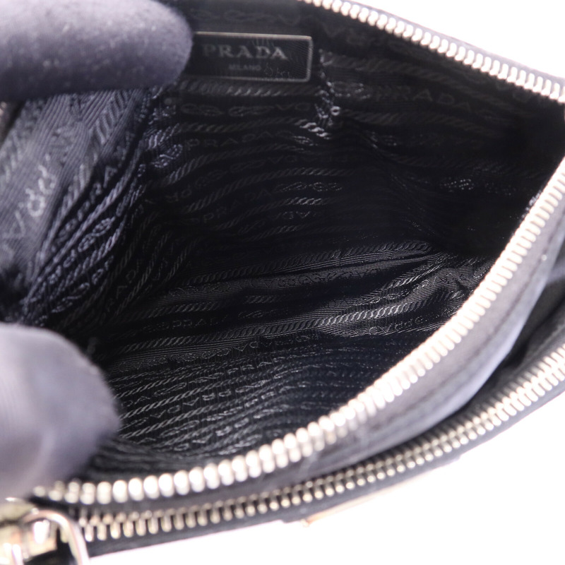 PRADA 尼龍Shoulder Bag銀扣手挽肩背兩用袋-4