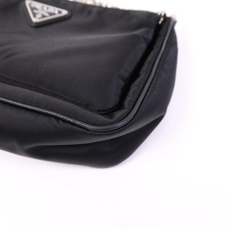 PRADA 尼龍Shoulder Bag銀扣手挽肩背兩用袋-9