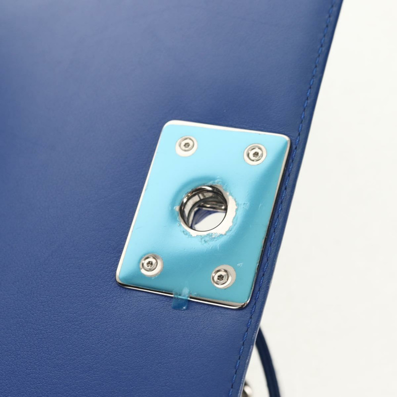 【日本直送】香奈兒 (CHANEL) Boy Chanel 鏈條肩背包，漆皮藍色，銀色雙C標誌，正品編號 146082SAM-8