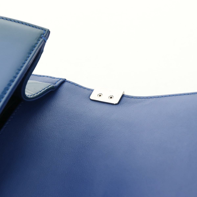 【日本直送】香奈兒 (CHANEL) Boy Chanel 鏈條肩背包，漆皮藍色，銀色雙C標誌，正品編號 146082SAM-21