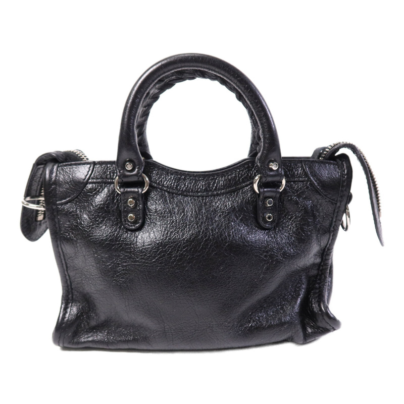 BALENCIAGA 羊皮皮革Nano City銀扣手挽肩背兩用袋-1