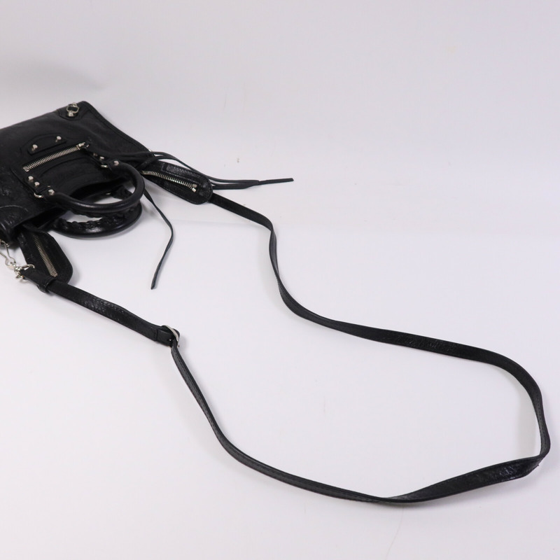 BALENCIAGA 羊皮皮革Nano City銀扣手挽肩背兩用袋-7