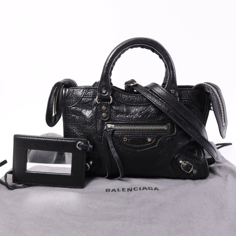 BALENCIAGA 羊皮皮革Nano City銀扣手挽肩背兩用袋-8