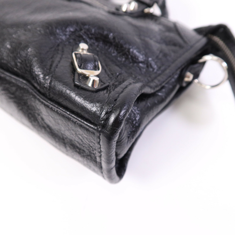 BALENCIAGA 羊皮皮革Nano City銀扣手挽肩背兩用袋-9