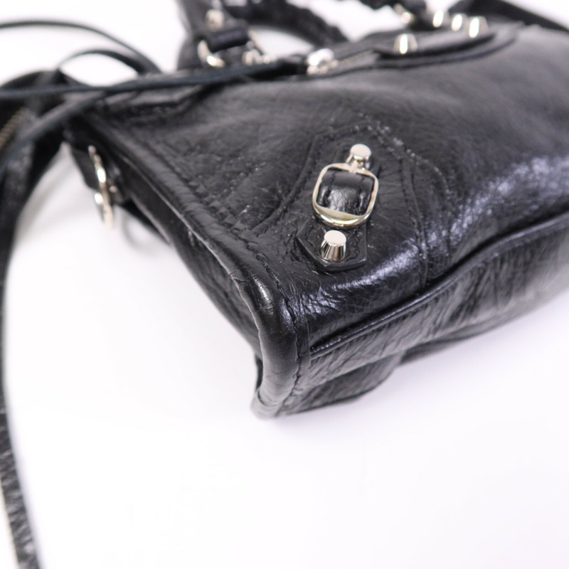 BALENCIAGA 羊皮皮革Nano City銀扣手挽肩背兩用袋-10