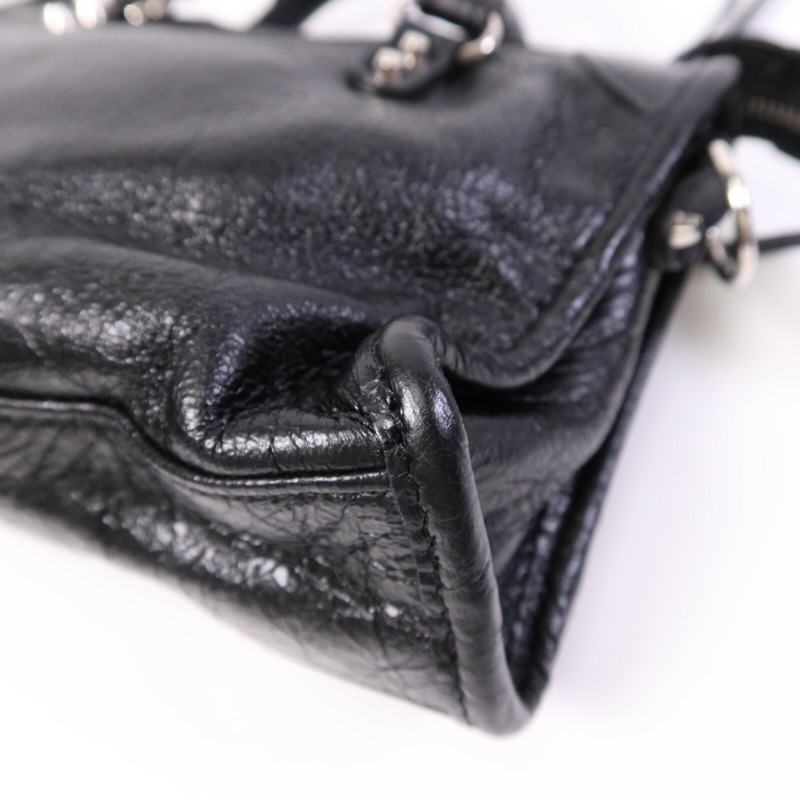 BALENCIAGA 羊皮皮革Nano City銀扣手挽肩背兩用袋-11