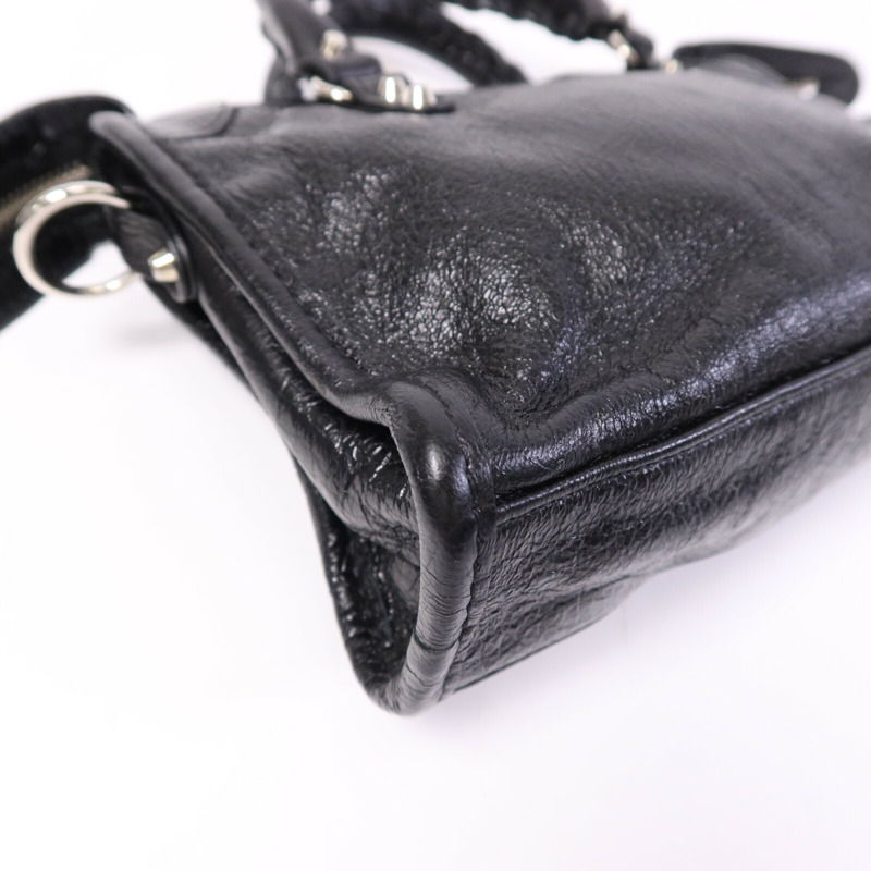 BALENCIAGA 羊皮皮革Nano City銀扣手挽肩背兩用袋-12