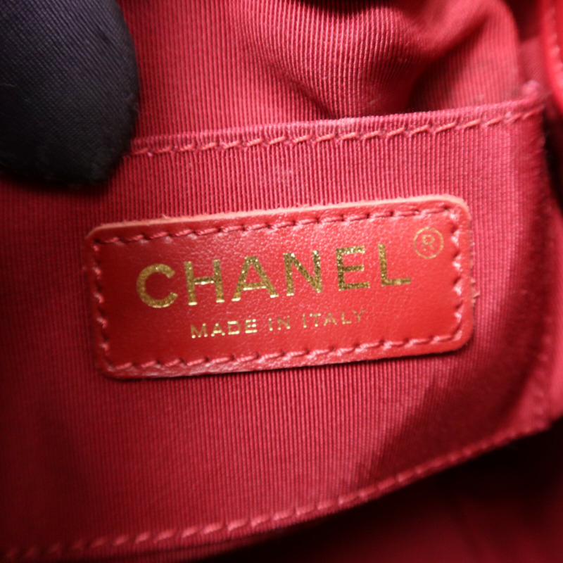 CHANEL 牛皮皮革Bucket Bag金扣鏈帶手挽肩背兩用袋-5
