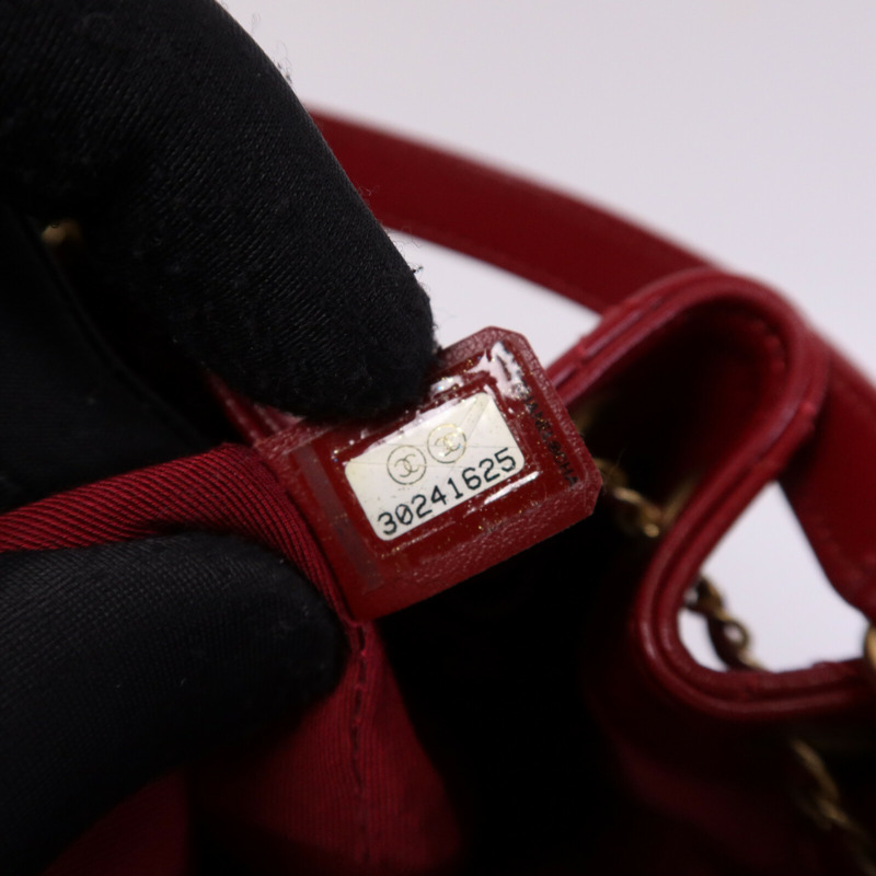 CHANEL 牛皮皮革Bucket Bag金扣鏈帶手挽肩背兩用袋-7