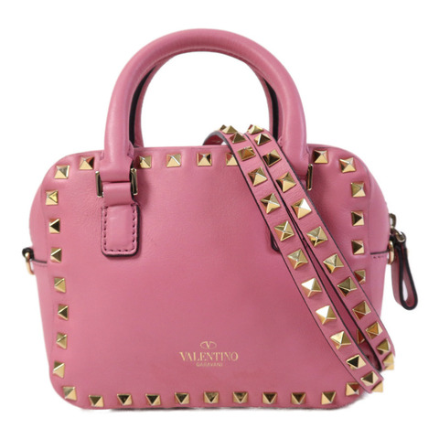 Valentino 牛皮皮革Rockstud 2Way Bag金扣鏈帶手挽肩背兩用袋