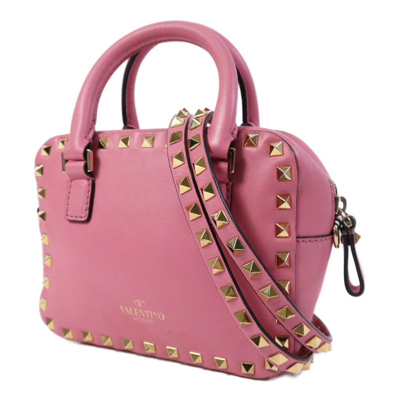Valentino 牛皮皮革Rockstud 2Way Bag金扣鏈帶手挽肩背兩用袋-2