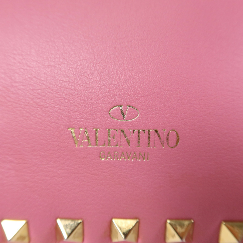 Valentino 牛皮皮革Rockstud 2Way Bag金扣鏈帶手挽肩背兩用袋-5