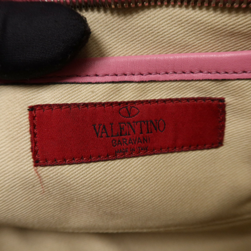 Valentino 牛皮皮革Rockstud 2Way Bag金扣鏈帶手挽肩背兩用袋-6