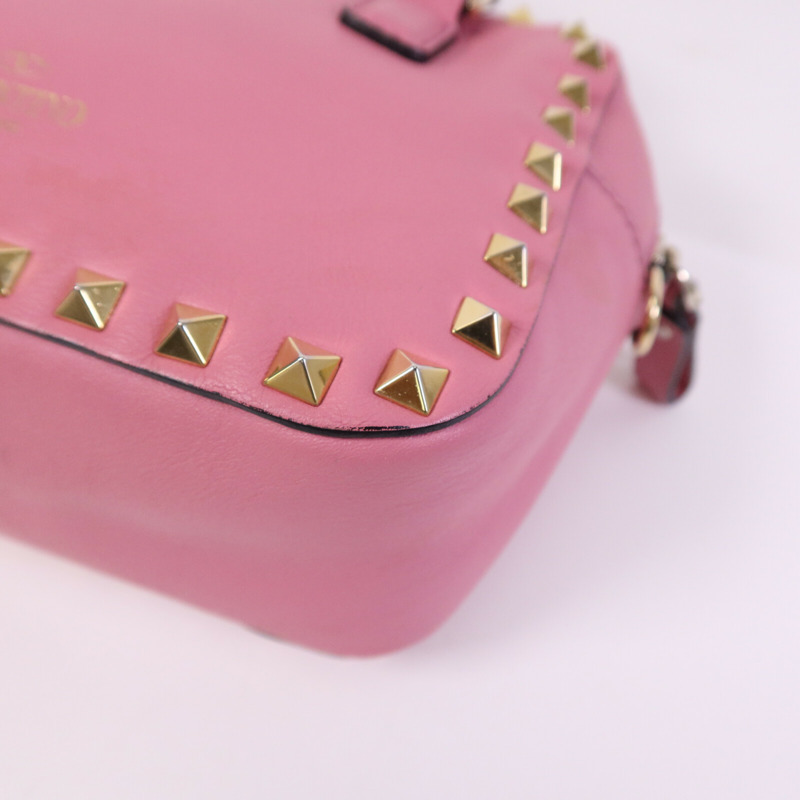 Valentino 牛皮皮革Rockstud 2Way Bag金扣鏈帶手挽肩背兩用袋-11