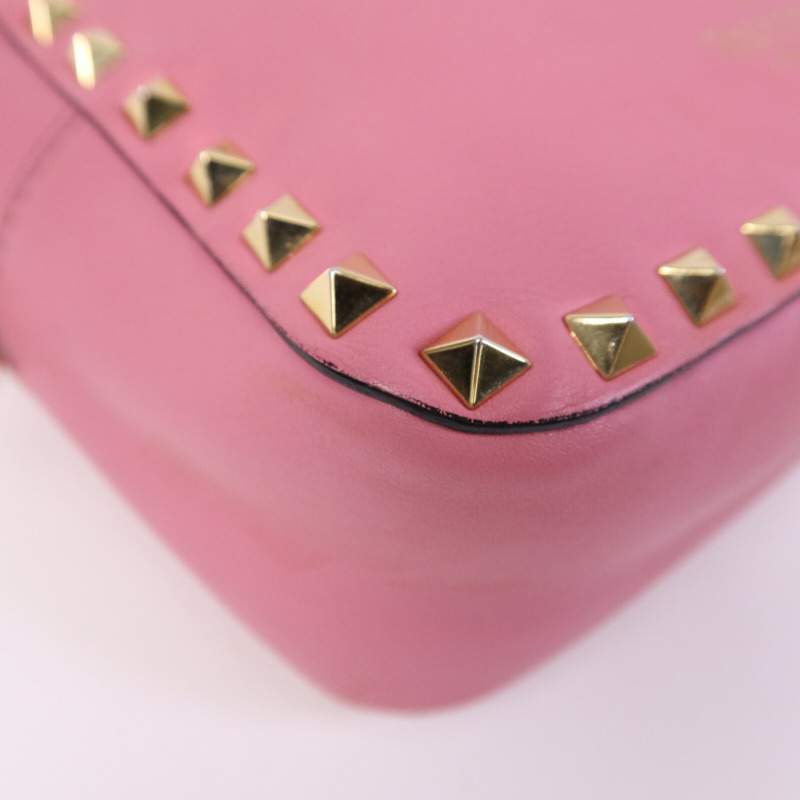 Valentino 牛皮皮革Rockstud 2Way Bag金扣鏈帶手挽肩背兩用袋-12