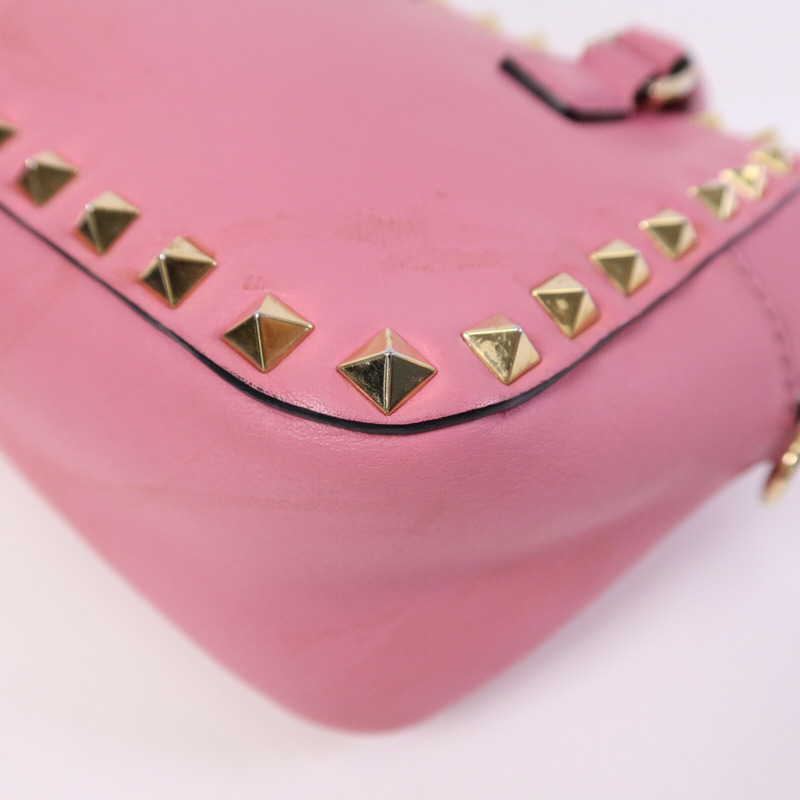 Valentino 牛皮皮革Rockstud 2Way Bag金扣鏈帶手挽肩背兩用袋-13