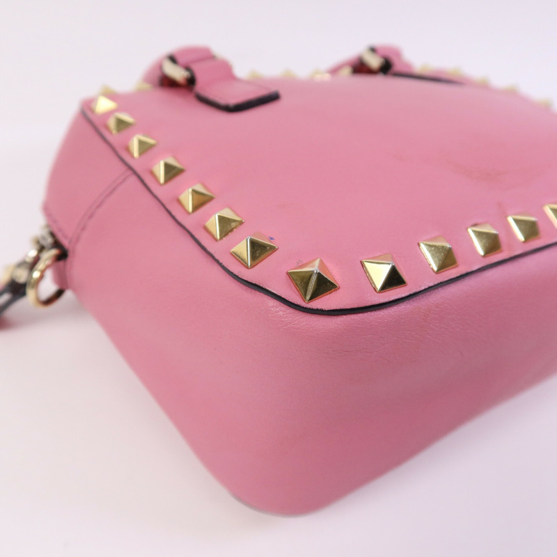 Valentino 牛皮皮革Rockstud 2Way Bag金扣鏈帶手挽肩背兩用袋-14