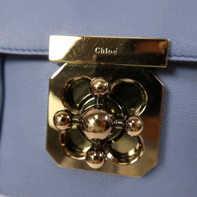 Chloe 牛皮皮革Shoulder Bag金扣鏈帶肩背袋-6