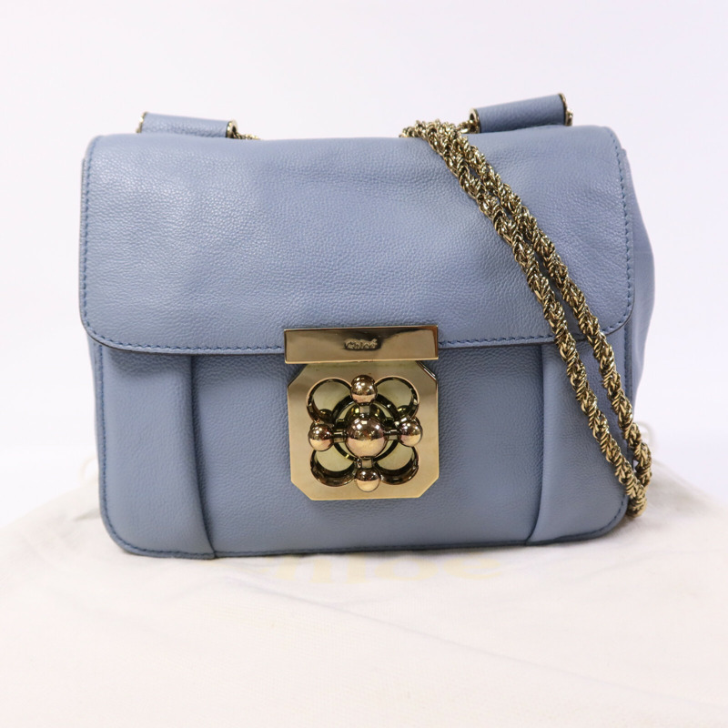 Chloe 牛皮皮革Shoulder Bag金扣鏈帶肩背袋-9