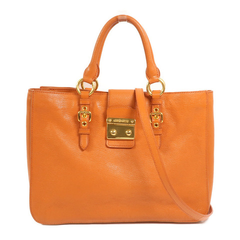 Miu Miu 牛皮皮革2 Way Shoulder金扣手挽肩背兩用袋