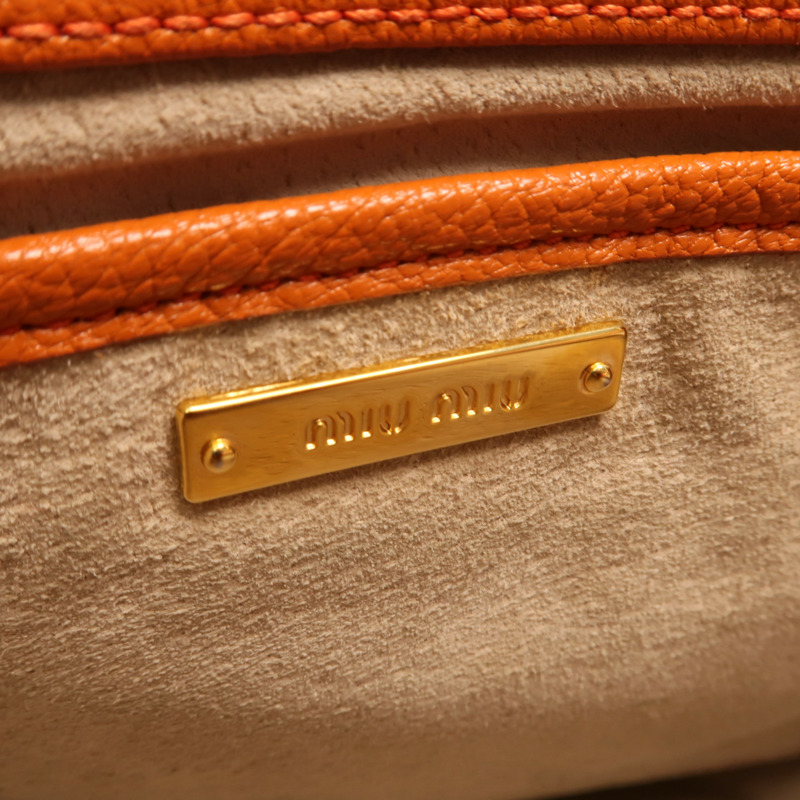 Miu Miu 牛皮皮革2 Way Shoulder金扣手挽肩背兩用袋-5