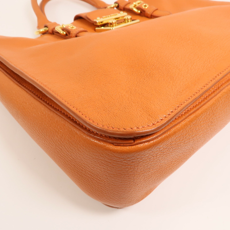 Miu Miu 牛皮皮革2 Way Shoulder金扣手挽肩背兩用袋-9