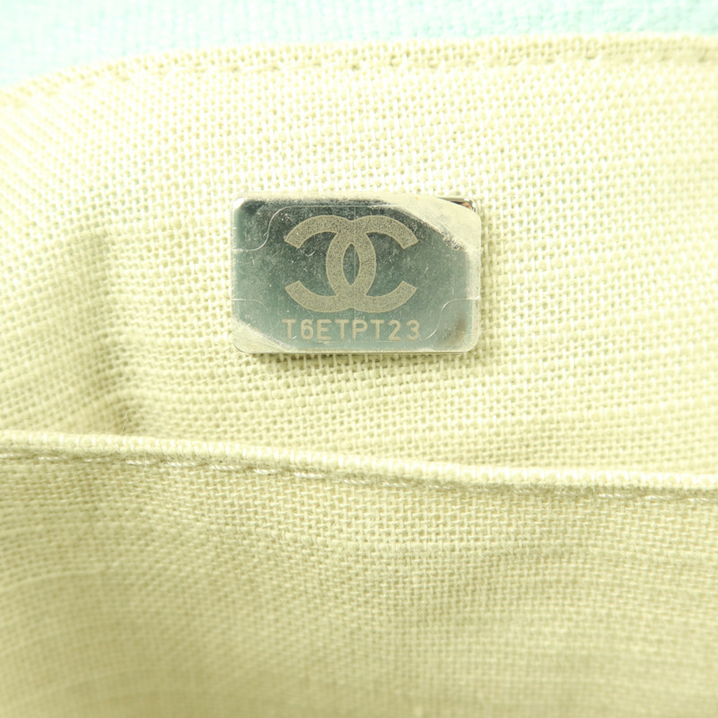 CHANEL 帆布Deauville Tote Bag銀扣手挽肩背兩用袋-6