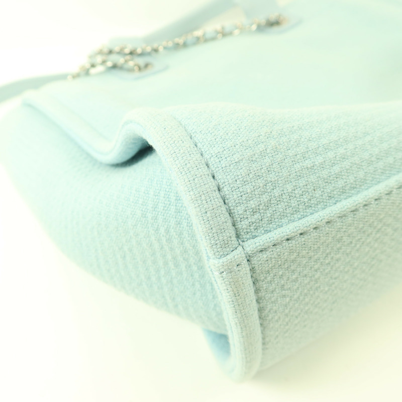 CHANEL 帆布Deauville Tote Bag銀扣手挽肩背兩用袋-15