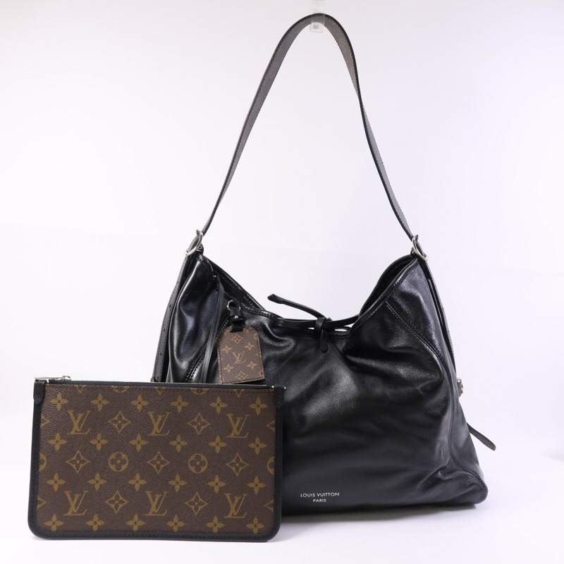 LOUIS VUITTON 羊皮皮革CarryAll Vibe MM銀扣肩背袋-8