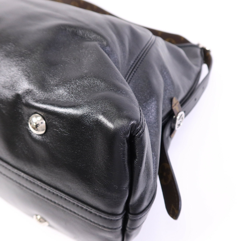 LOUIS VUITTON 羊皮皮革CarryAll Vibe MM銀扣肩背袋-9