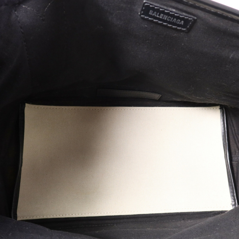 BALENCIAGA 帆布Navy Cabas Small銀扣肩背袋-4