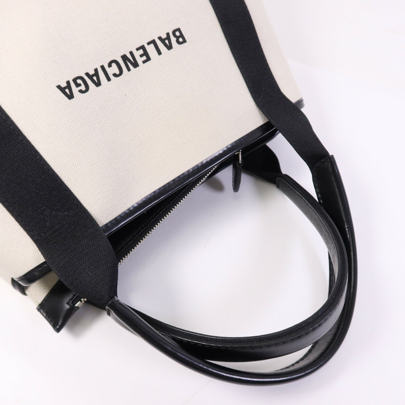 BALENCIAGA 帆布Navy Cabas Small銀扣肩背袋-8