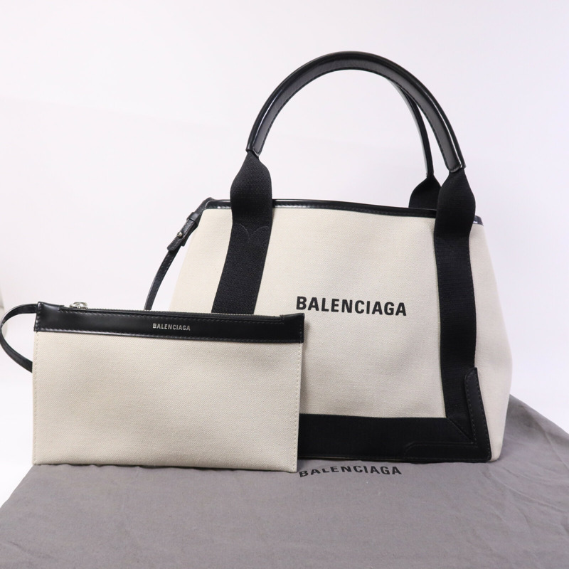 BALENCIAGA 帆布Navy Cabas Small銀扣肩背袋-9