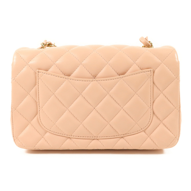 CHANEL 牛皮皮革Mini Classic 20金扣鏈帶肩背袋-1