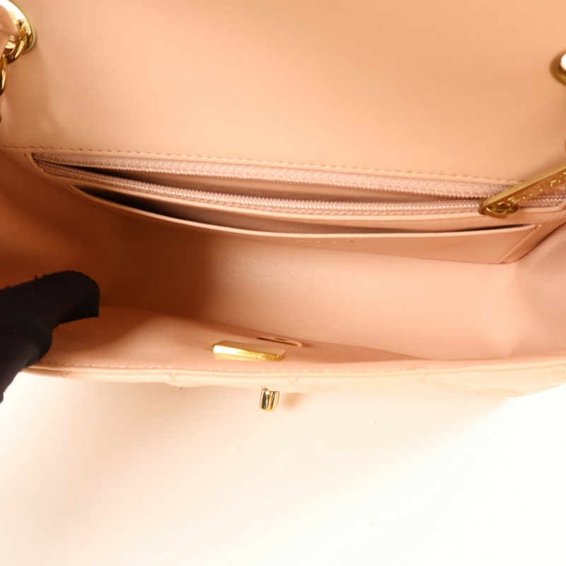 CHANEL 牛皮皮革Mini Classic 20金扣鏈帶肩背袋-4